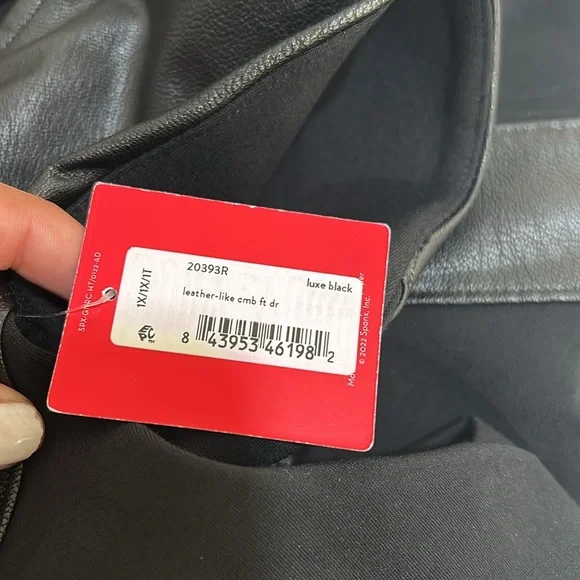 SPANX WOMENS BLACK LEATHER LIKE COMBO FITTED SHEATH DRESS BLACK Sz 1X NEW - Picture 10 of 14